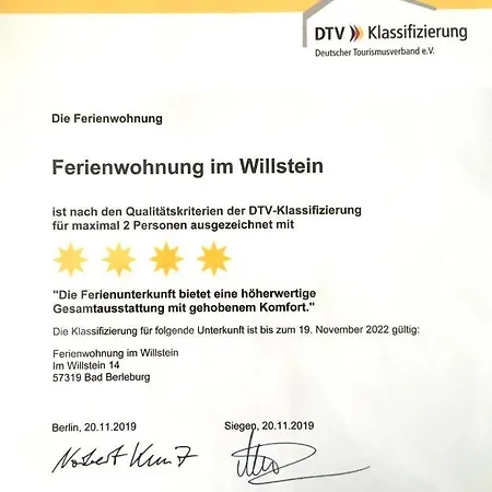 Appartement Willstein